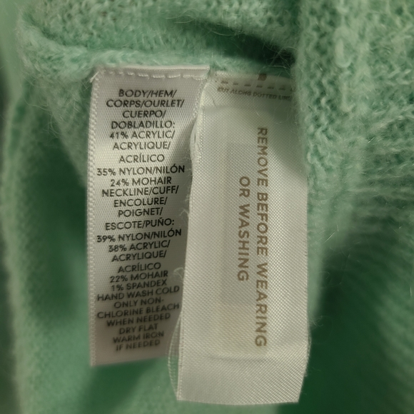 Loft sweater Mint green pullover crewneck sweater knit sleeves size Medi… - Picture 5 of 6